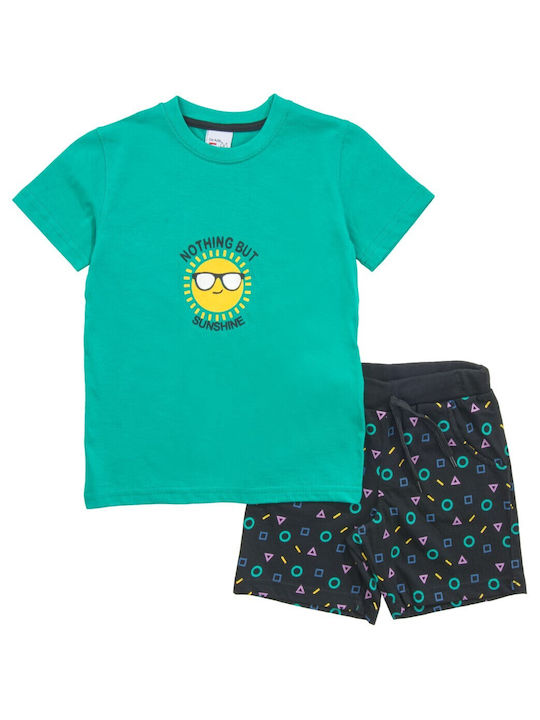 Funky Kinder Set mit Shorts Sommer 2Stück Grün