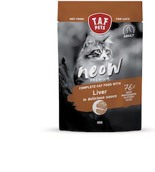 T.A.F. Pets Neow Premium Υγρή Τροφή για Ενήλικες Γάτες σε Φακελάκι με Συκώτι 80gr