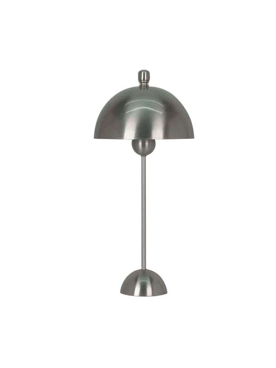 Metal Table Lamp for Socket E27 with Silver Shade and Base
