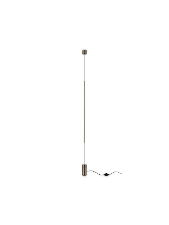 Ideal Lux Filo LED Floor Lamp H704xW6cm. with Warm White Light Copper