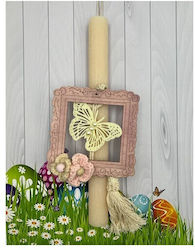 Easter candle Butterfly- Ecru 29cm