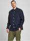 Jack & Jones Men's Shirt Long Sleeve Navy Blue