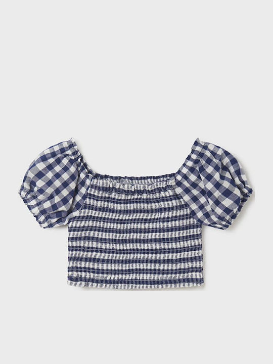 Παιδικό Crop Top Κοντομάνικο Μπλε
