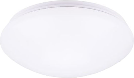 Omnia Simple Ceiling Mount Light Bathroom 20cm White with Integrated LED