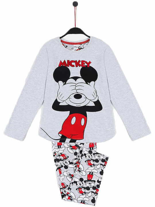 Disney Kids Pyjamas Winter Cotton Gray Mickey