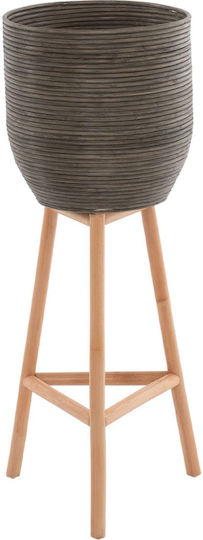 HomeMarkt Γλάστρα Bamboo Φυσικό/Πράσινο 36x36x95εκ.