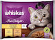 Whiskas Pure Delight Nassfutter für Erwachsene Katzen in Beutel mit Geflügel 4x85gr