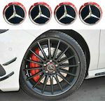 Mercedes-Benz Wheel Center Caps Καπάκια Mercedes Benz with 75mm Internal Diameter Black 4pcs