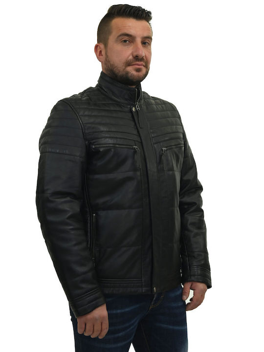 Men's Leather Jacket Hector - Black