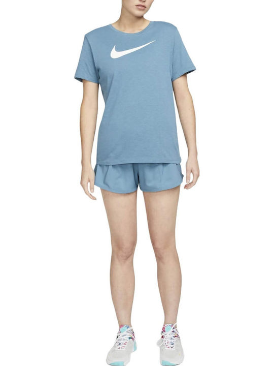 Nike Swoosh Damen T-Shirt Dri-Fit Hellblau