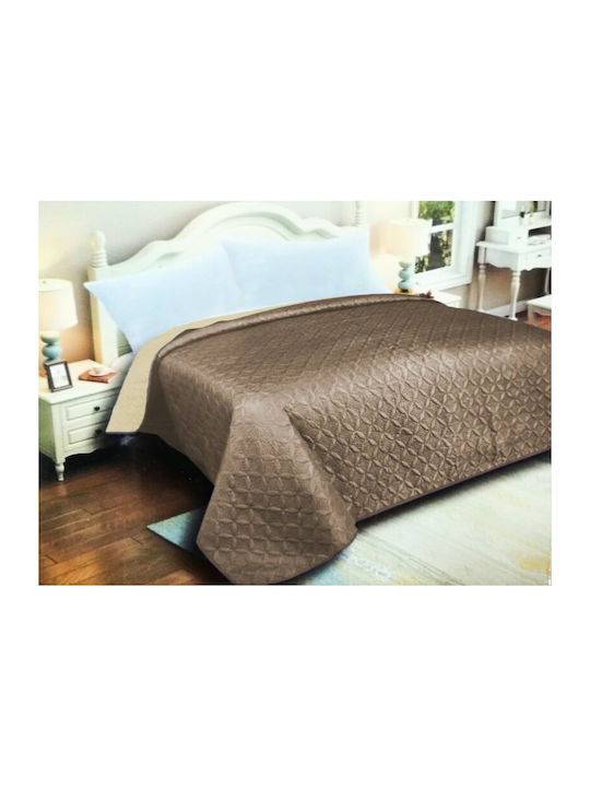 Ρόμβος Κουβερλί Μονό Microfiber Καφέ / Εκρου 16...