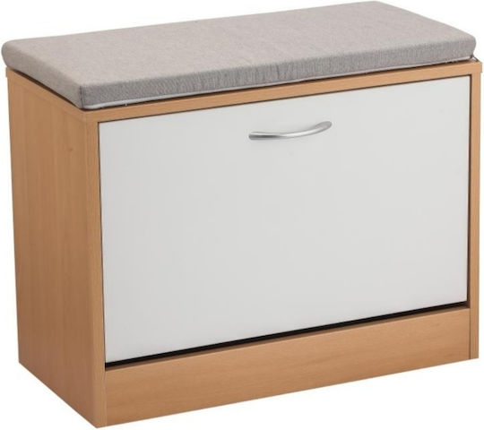 Дървен Обувна рафт с 1 рафт Brown / Ecru 60x30x48см