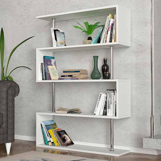 Bibliotecă Sunrise Albă 90x25x129cm