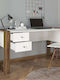 Birou Fernando Din Lemn Alb / Nuc 158,4x60x72,2 cm