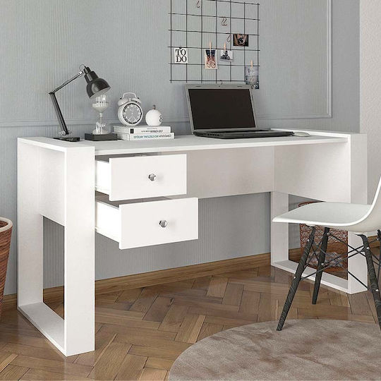 Schreibtisch Fernando 158.4x60x72.2cm Weiß