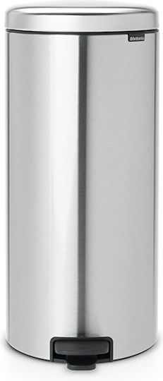 Brabantia NewIcon Κάδος Απορριμμάτων από Ανοξείδωτο Ατσάλι Matt Steel FPP με Πεντάλ 30lt
