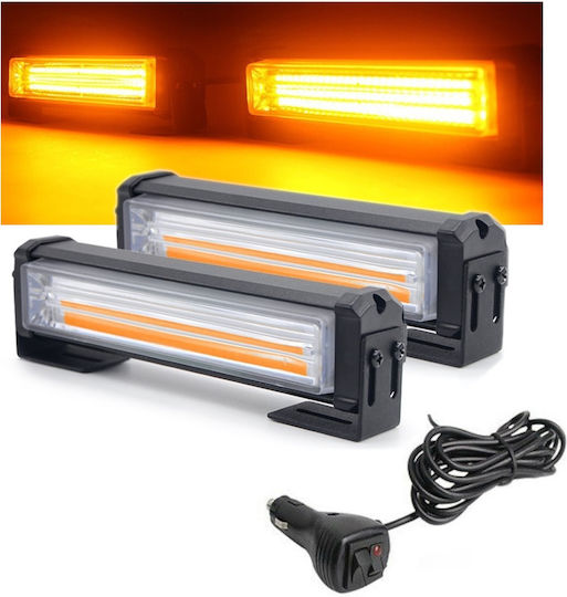 Car Signaling Bar LED 12 / 24V 16cm with Orange Lighting