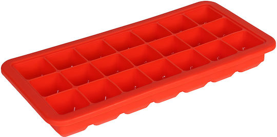 Keskor Ice Tray Cube Silicone 21 Slots Red 65045-1