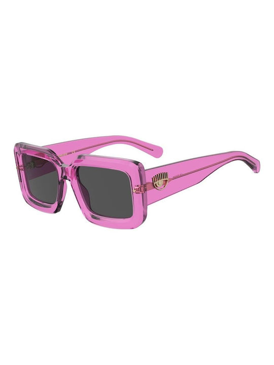 Chiara Ferragni Women's Sunglasses with Pink Plastic Frame and Gray Lens CF7022/S 35J/IR