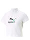 Puma Classics Archive Remastered Crop Top Sportiv pentru Femei cu Mâneci Scurte Alb