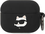 Karl Lagerfeld Choupette Head 3D Silicone Case with Keychain Black for Apple AirPods Pro