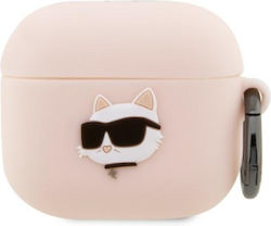 Karl Lagerfeld Choupette Head 3D Husă cu cârlig în culoarea Roz pentru Apple AirPods 3 Karl Lagerfeld Choupette Head 3D Husă cu cârlig în culoarea Roz pentru Apple AirPods 3