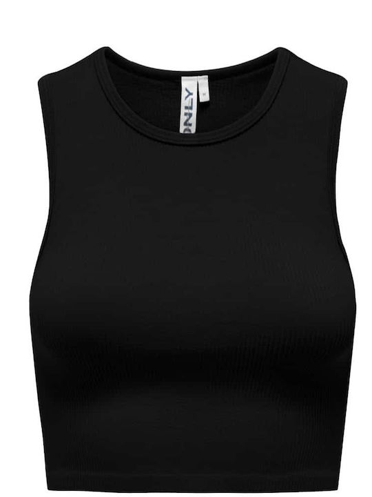 Only Γυναικείο Crop Top Αμάνικο Μαύρο