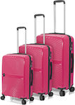 Benzi Travel Suitcases Hard Fuchsia with 4 Wheels Set 3pcs