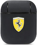 Ferrari On Track Hülle Leder in Schwarz Farbe für Apple AirPods 1 / AirPods 2