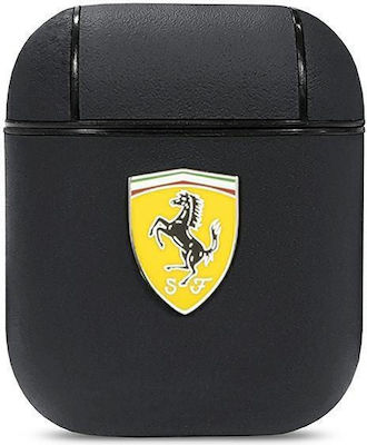 Ferrari On Track Case Leather in Black color for Apple AirPods 1 / AirPods 2