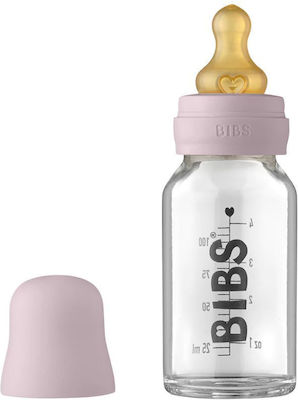 Bibs Γυάλινο Μπιμπερό με Θηλή Καουτσούκ 110ml για 0+ μηνών Dusky Lilac