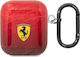 Ferrari Gradient Θήκη Σιλικόνης με Γάντζο σε Κόκκινο χρώμα για Apple AirPods