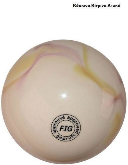 Athlopaidia 009.8013 Rhythmische Gymnastik Ball mit Durchmesser 19cm Rot/Gelb/Weiß