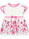Children's Dress Short Sleeve Satin Floral White