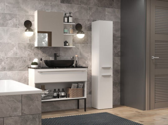 Nel IV Dulap Coloană Pentru Baie Pardoseală M31xA30xÎ174cm Albă