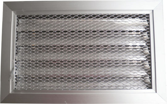 Karkon Rectangular Fireplace Air Shutter Silver PAL-3015 ST 30x15cm
