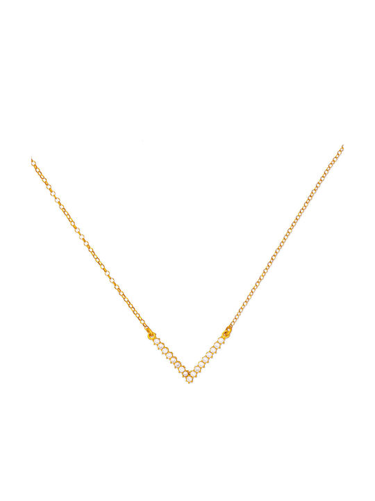 Excite-Fashion Silver Series Necklace from Gold Plated Silver with Zircon