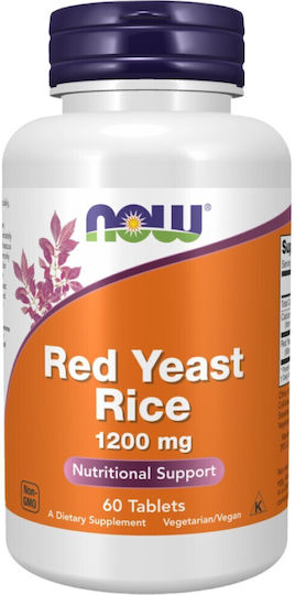Now Foods Red Yeast Rice 1200mg 60 ταμπλέτες Coconut