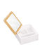 Navaris Wooden Jewellery Box with White Mirror 13x13x6cm