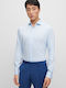 Long-sleeved Cotton Shirt Light Blue