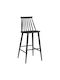 Hocker Bar mit Rückenlehne aus Polypropylen Lavida Black 2Stück 43x49x107cm