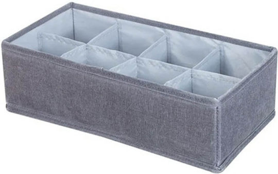 Sidirela Νο8 Fabric Drawer Organizer for Underwear / Socks in Gray Color 32x16x9cm 1pcs