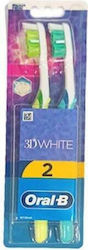 Oral-B 3D White 35 1+1 Toothbrush Medium Cabbage / Blue 2pcs