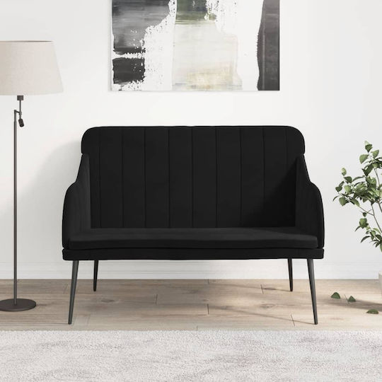 Doppelsitzer Sofa Samt Schwarz 110x76x80cm