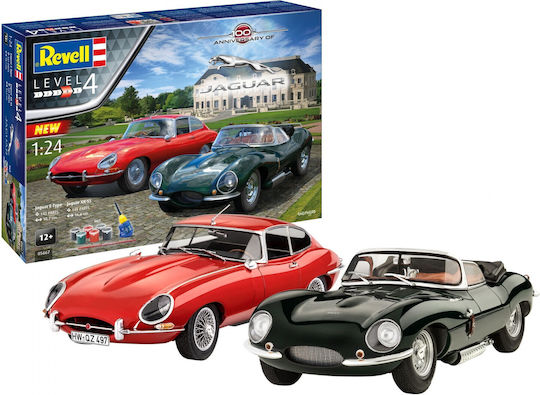 Revell Jaguar 100th Anniversary Фигура за Моделизъм в Мащаб 1:24 с Лепило и Бои