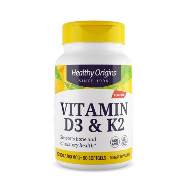 Healthy Origins Vitamin D3 & K2 60 μαλακές κάψουλες Skroutz.gr
