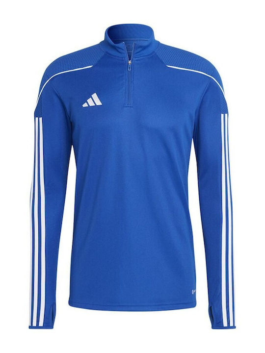 Adidas Tiro 23 League Men's Athletic Long Sleeve Blouse with Zipper Blue