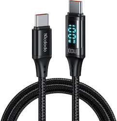 Mcdodo CA-1100 Geflochten / LED USB 2.0 Kabel USB-C männlich - USB-C 100W Schwarz 1.2m (CA-1100)