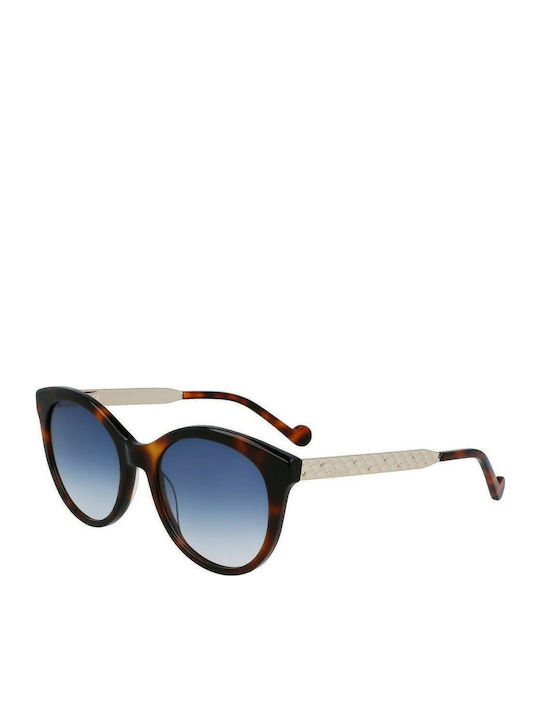 Liu Jo Women's Sunglasses with Brown Tartaruga Frame and Blue Gradient Lens