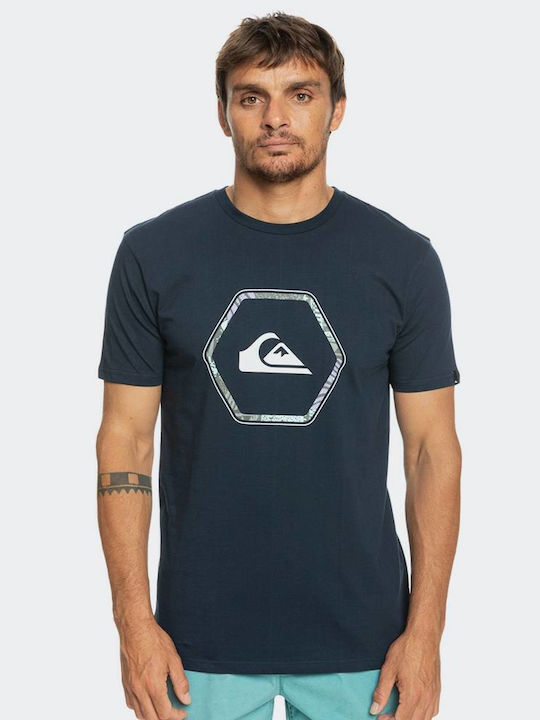 Quiksilver Ανδρικό T-shirt Navy Μπλε με Στάμπα